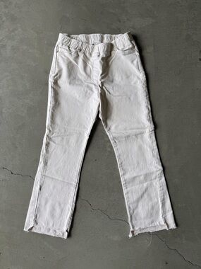 Mecca / Elastic Waist Straight Crop Raw Hem / Ivory